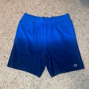 Champion Men's 7-inch Specialty Dye Fleece Short Blue Dip Dye Ombre Size M